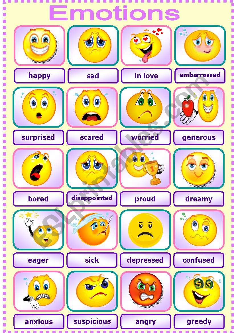 Emotions Pictionary worksheet