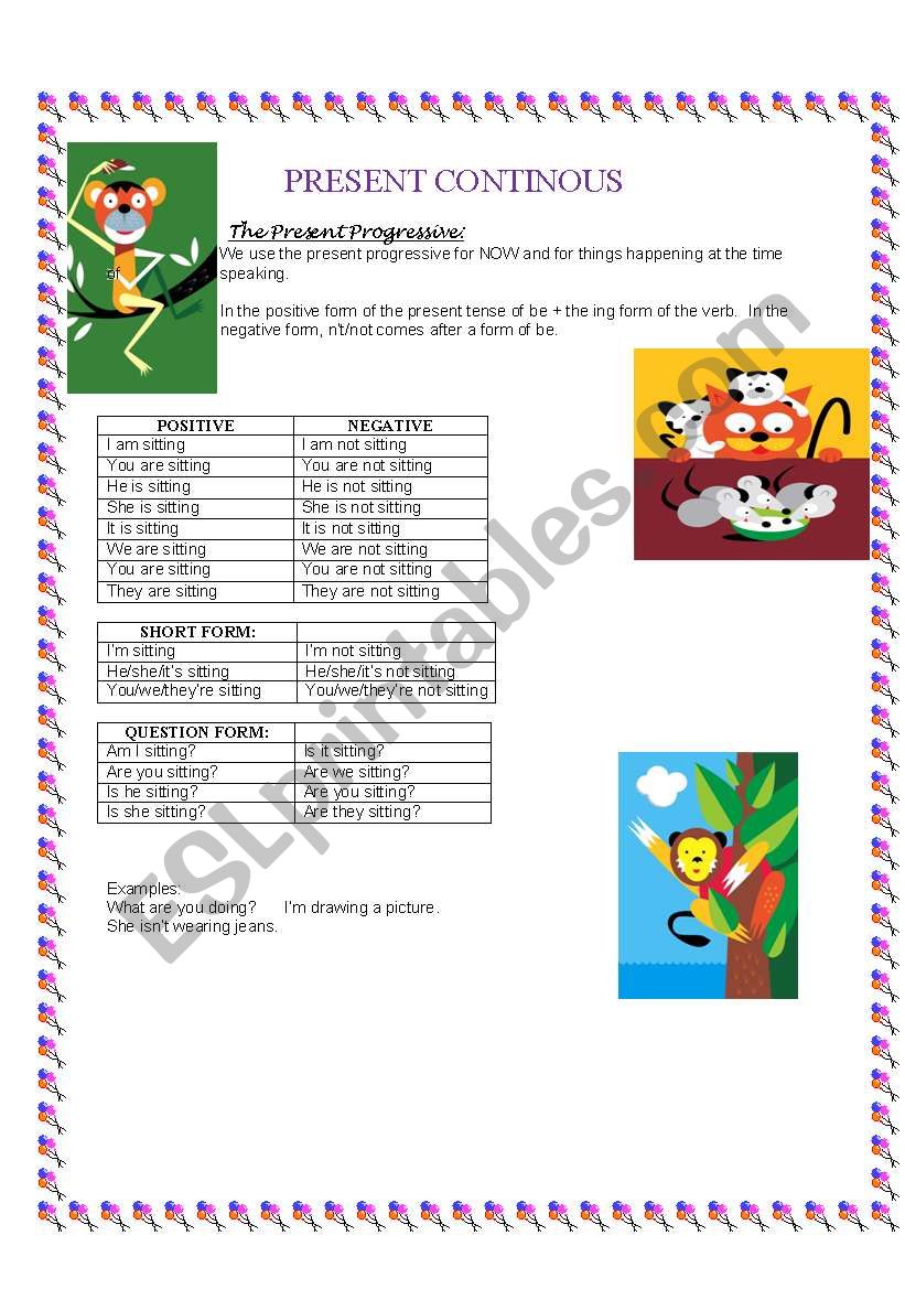 Present Continuous  worksheet