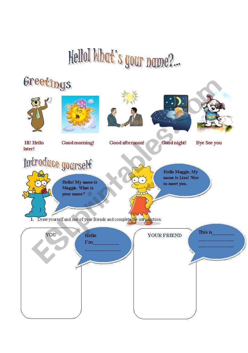 Whats your name? worksheet