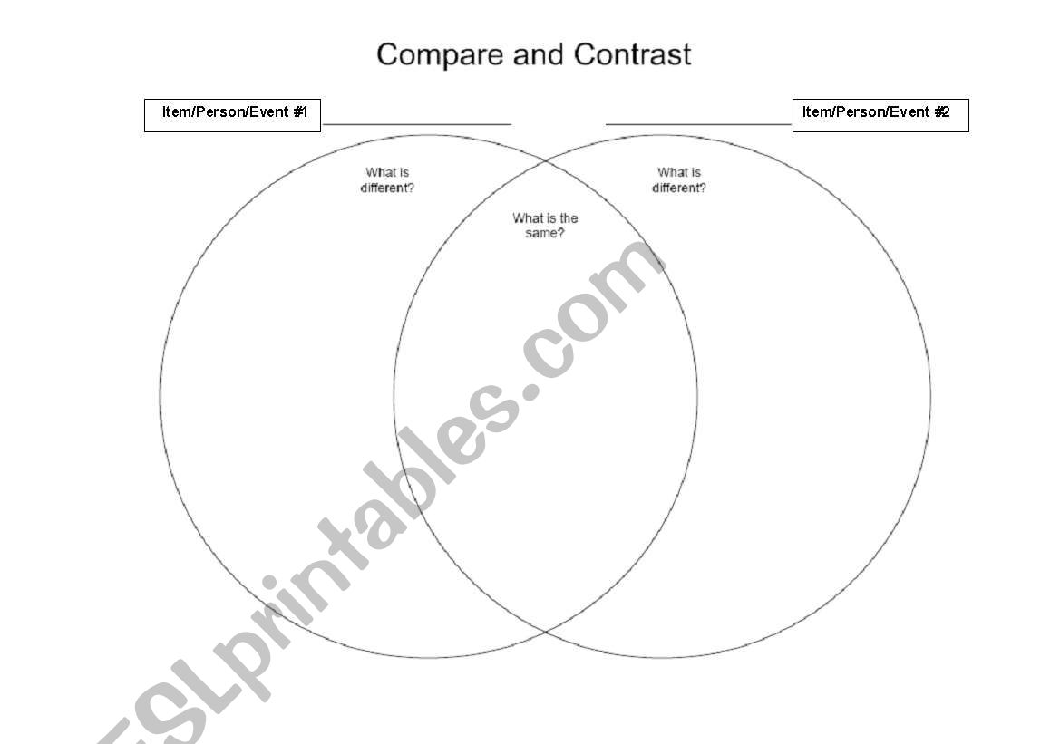 Compare and Contrast Chart worksheet