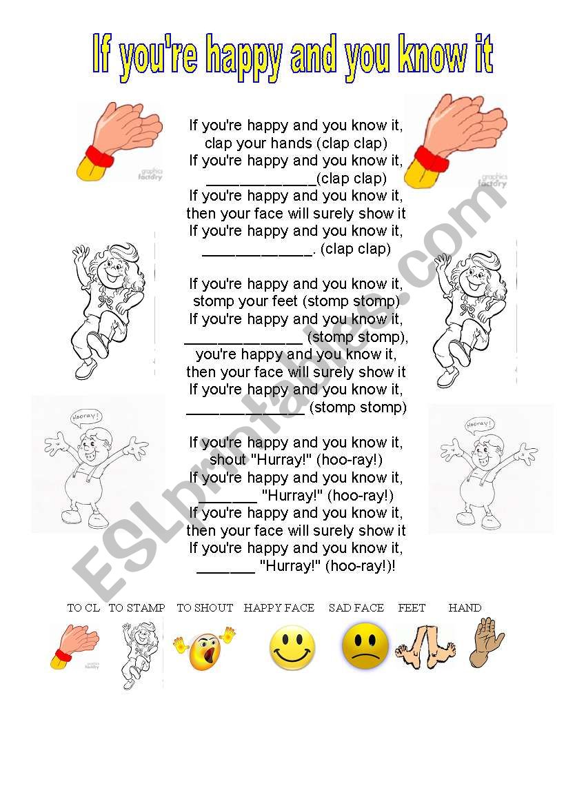 happy song worksheet