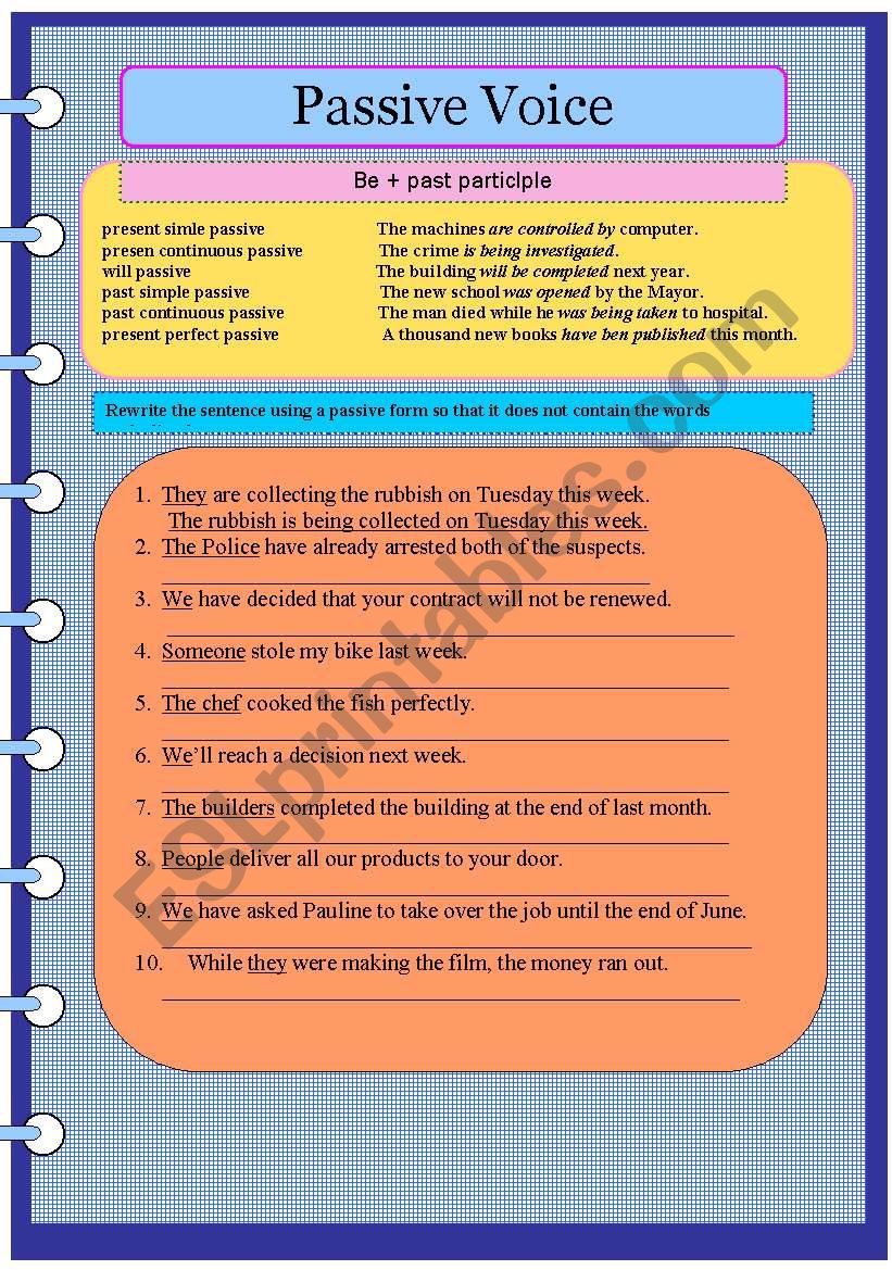 Passive Voice worksheet