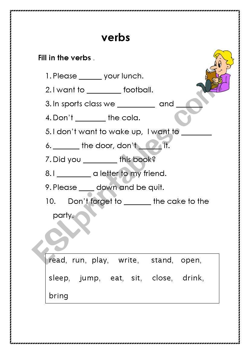 verbs worksheet