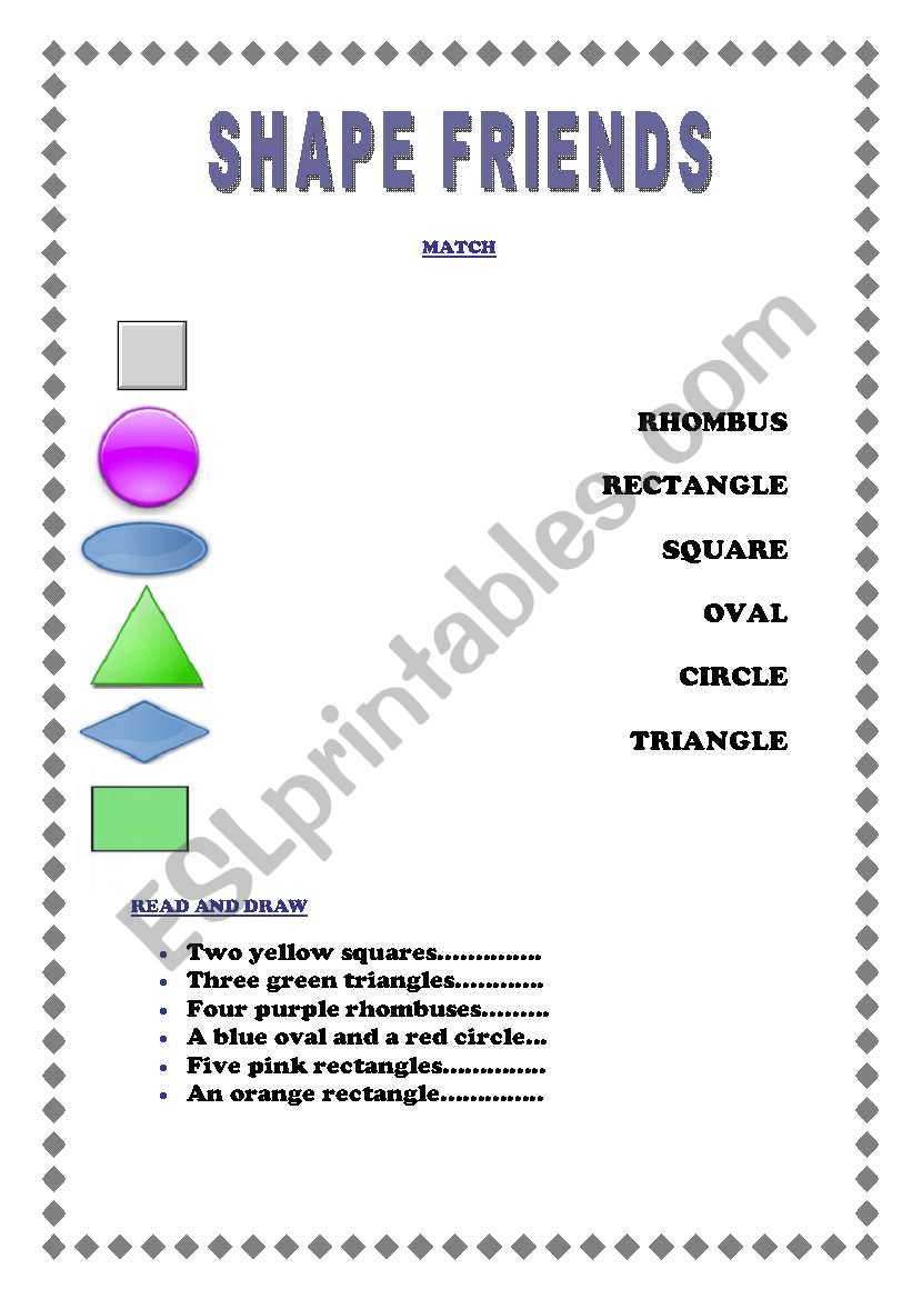 SHAPE FRIENDS 1 worksheet