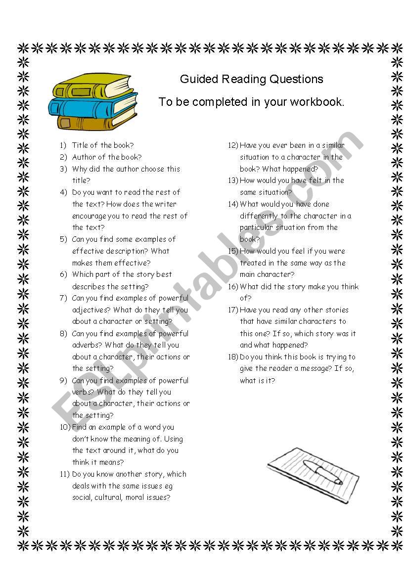 guided reading worksheet