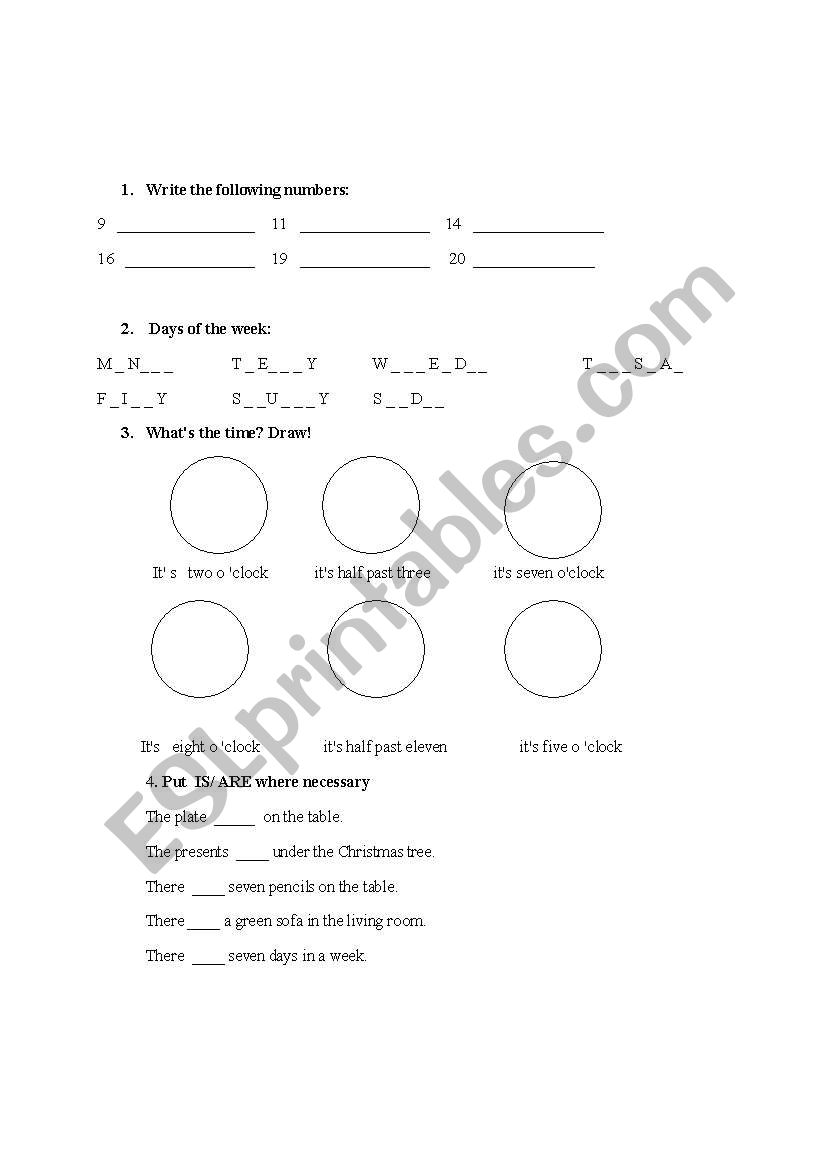 Practice worksheet