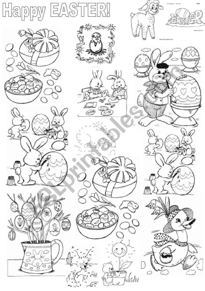 Easter colouring worksheet