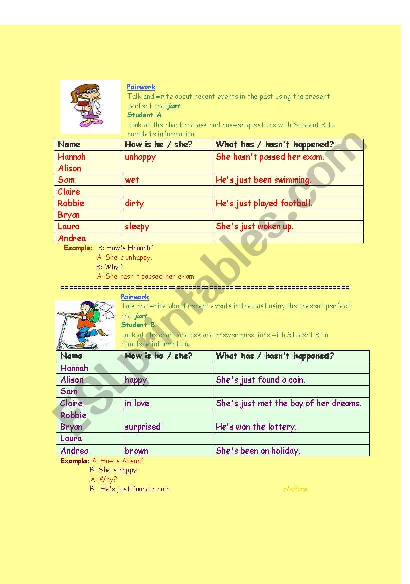 Present perfect - just worksheet