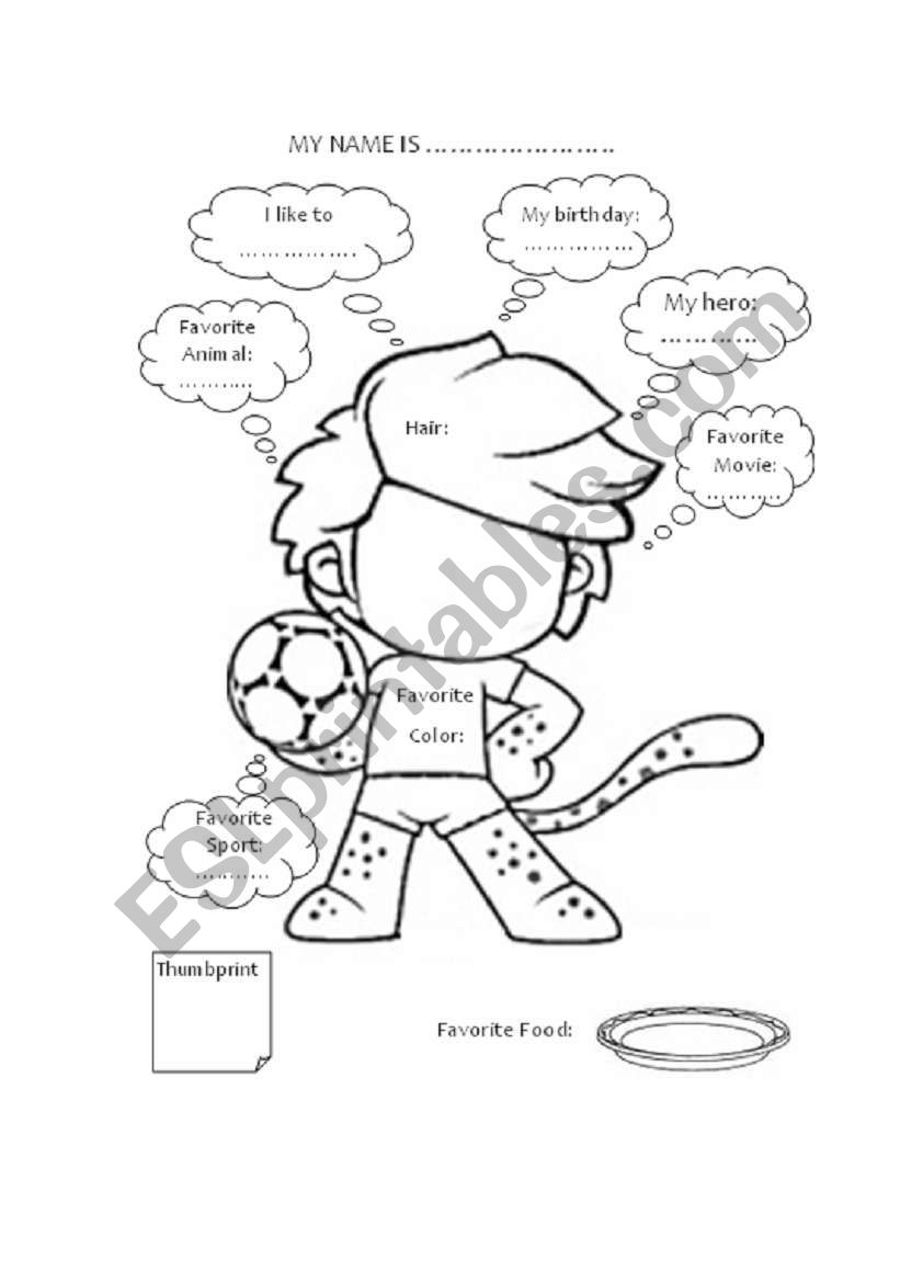 All about me worksheet