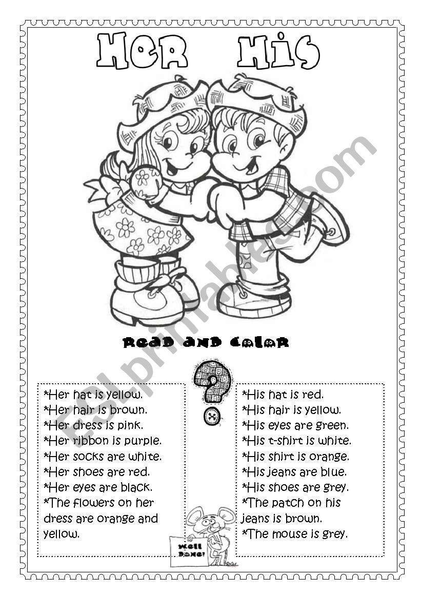 Her or His (printer friendly) worksheet