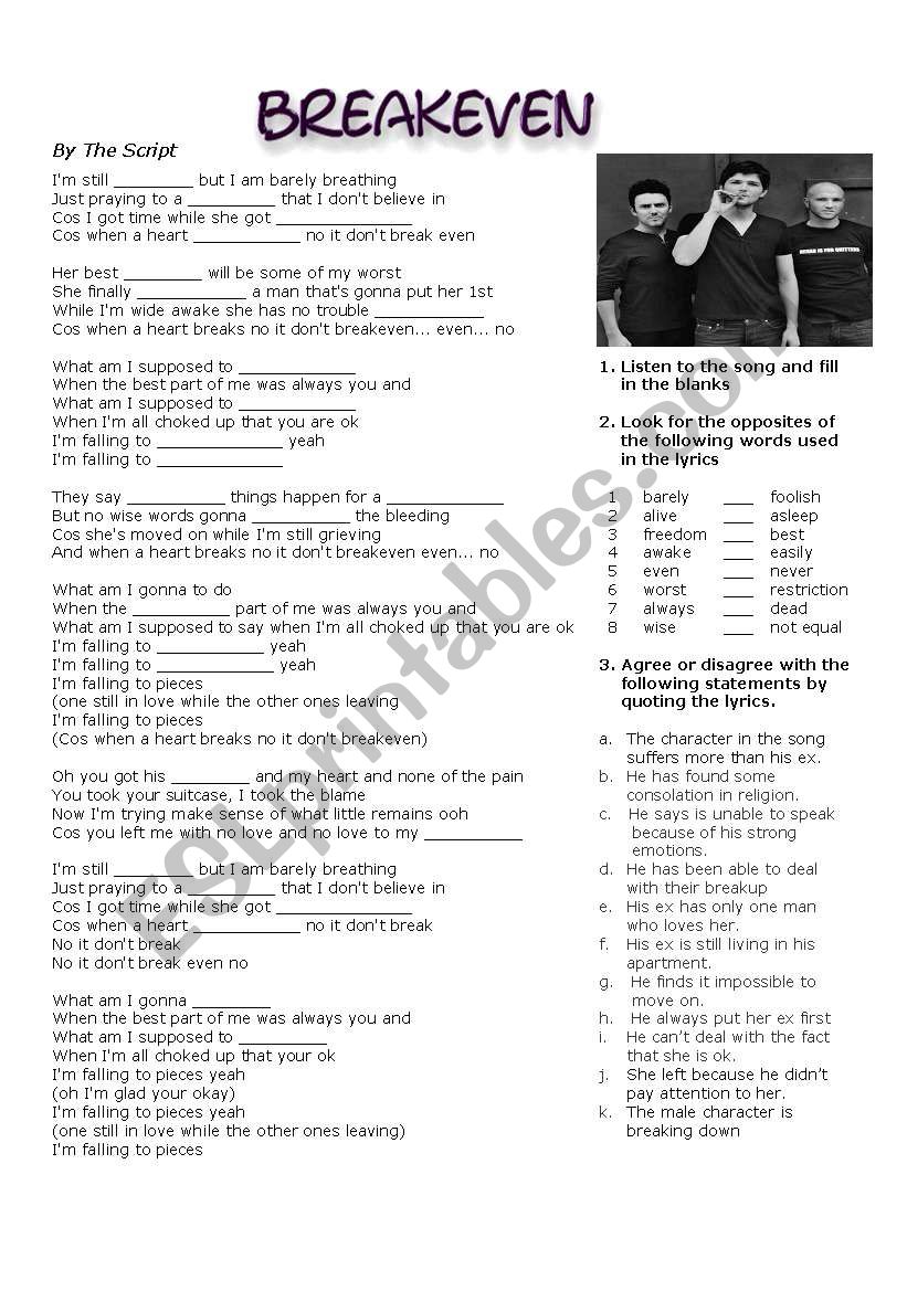 Breakeven worksheet