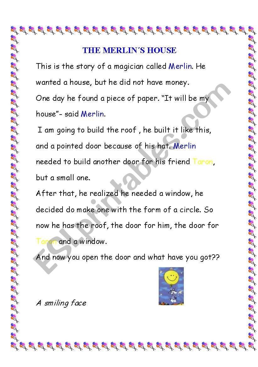 Merlins house worksheet