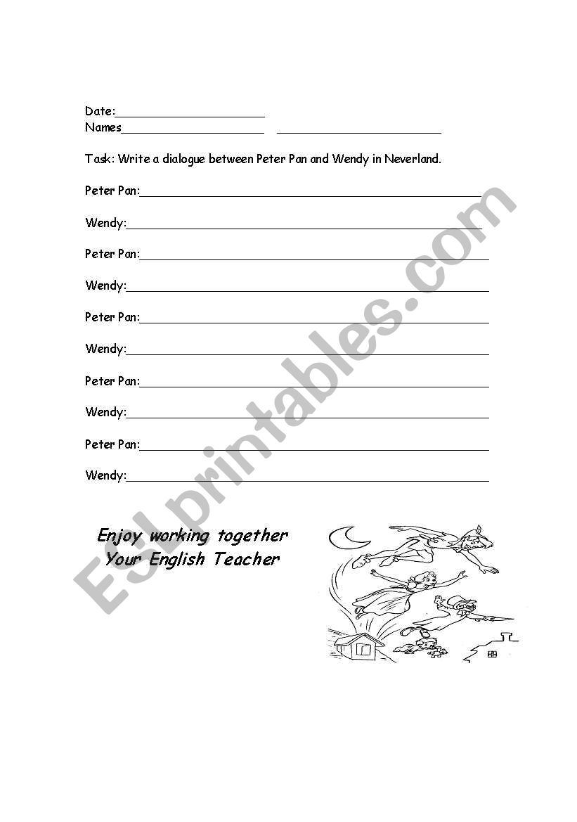 Peter Pan and Wendy worksheet