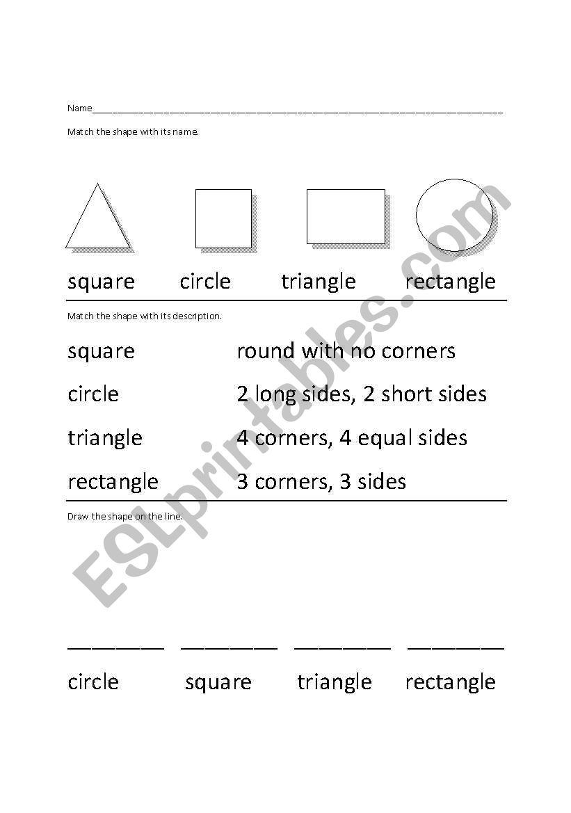 Shapes worksheet
