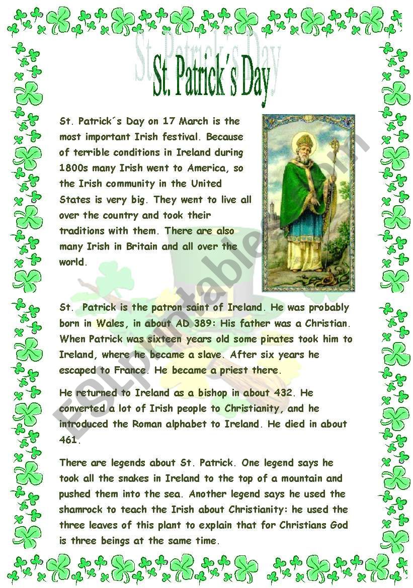 St. Patricks Day worksheet