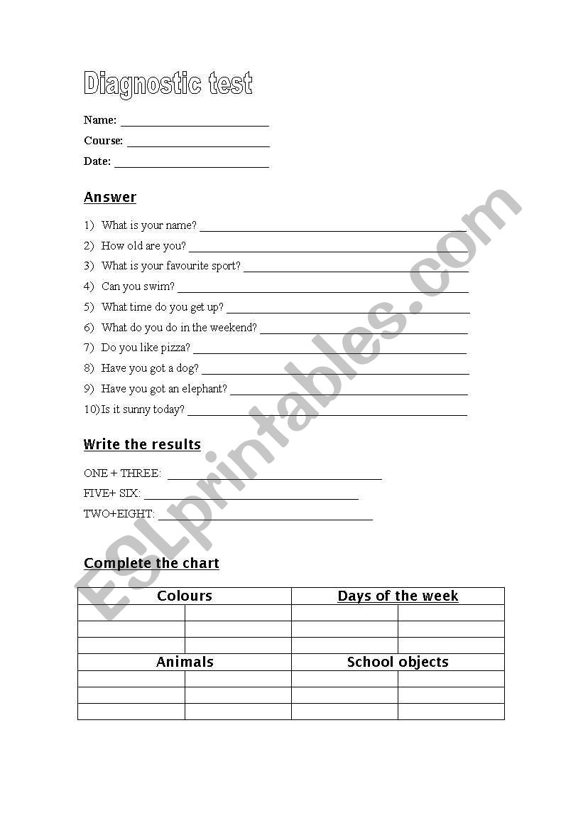 english-worksheets-diagnostic-test