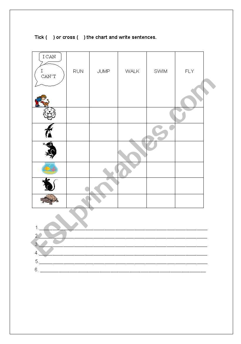 CAN/CANT worksheet