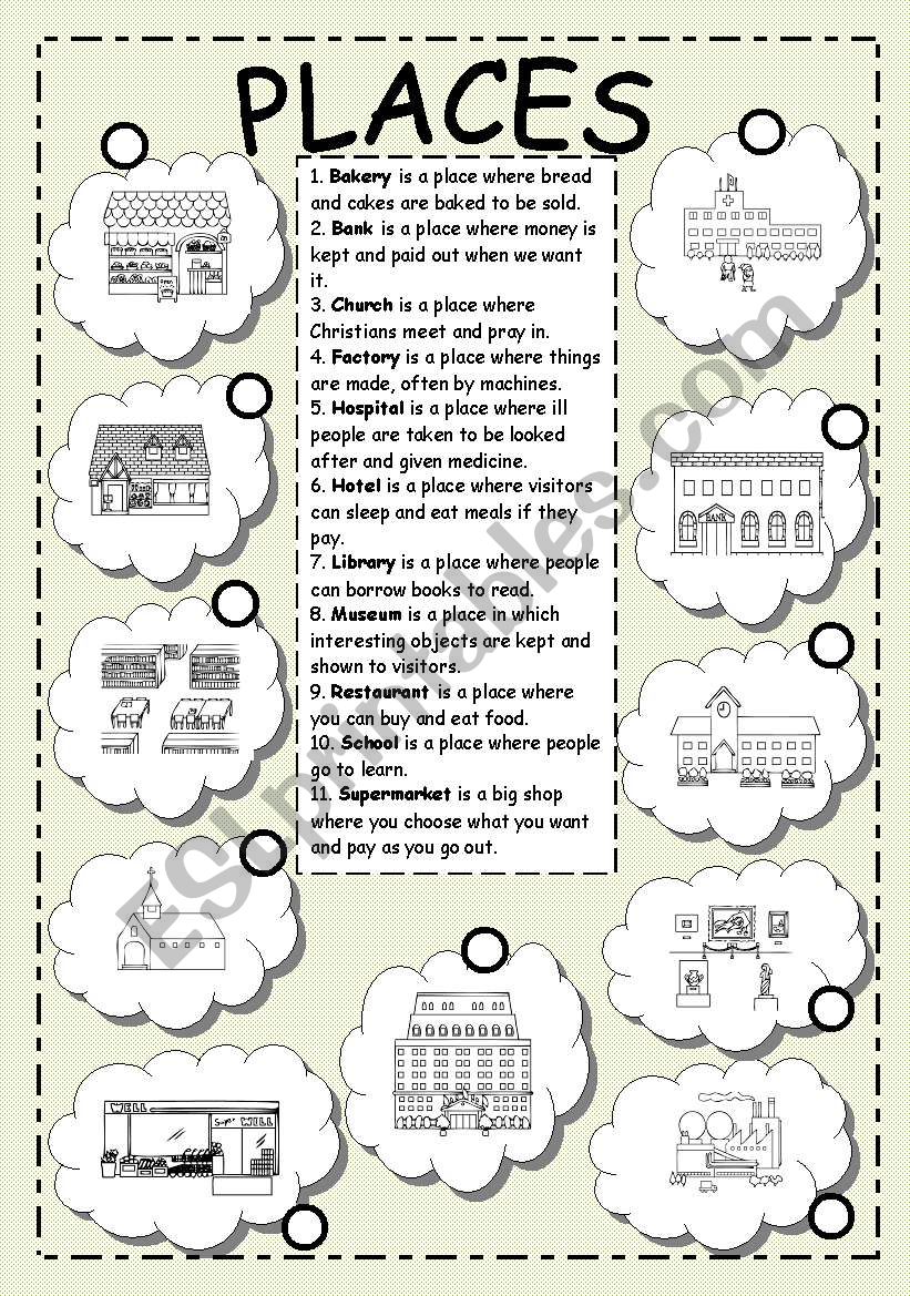 PLACES worksheet