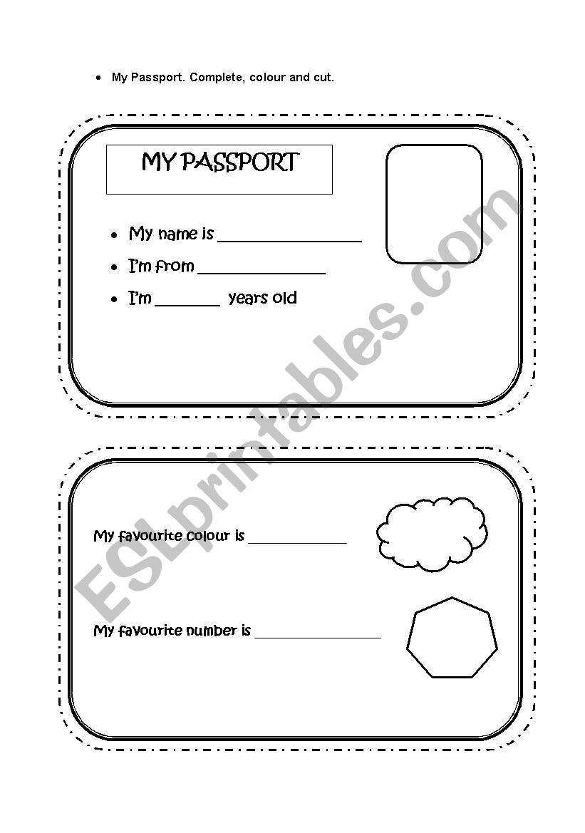 My passport worksheet