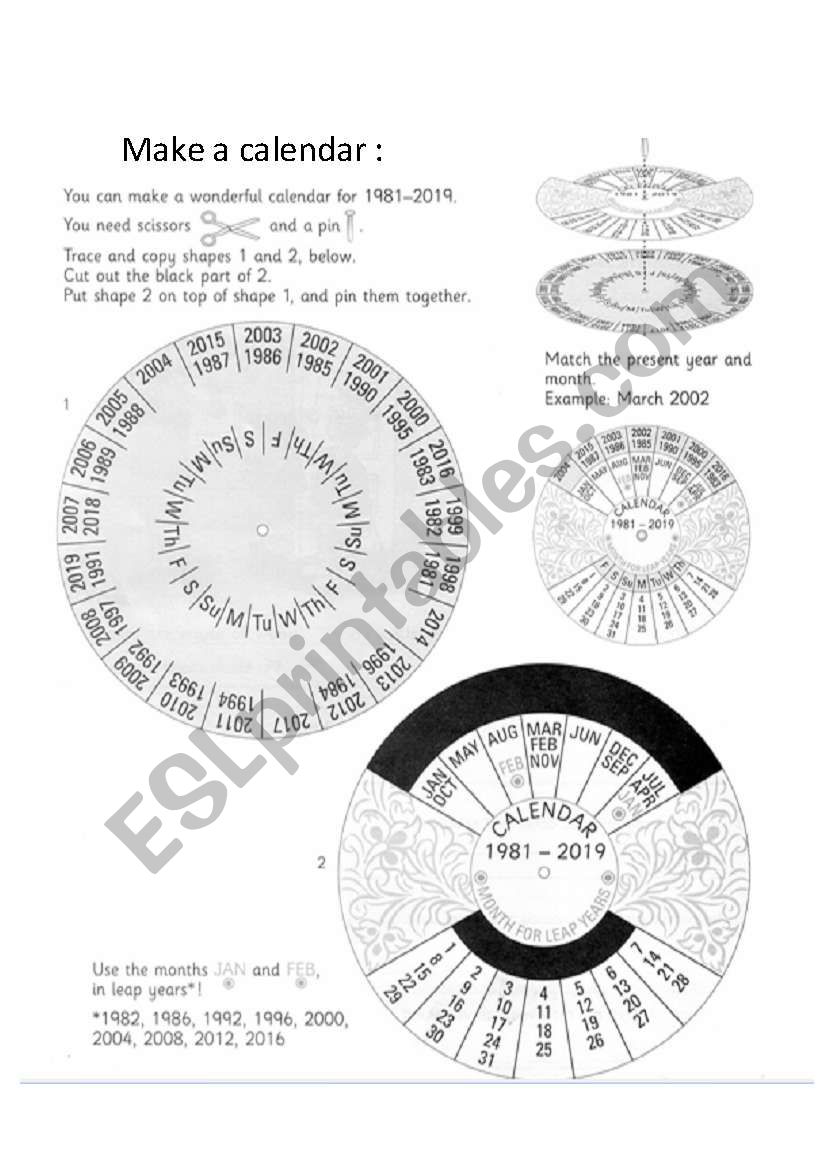 make a calendar worksheet