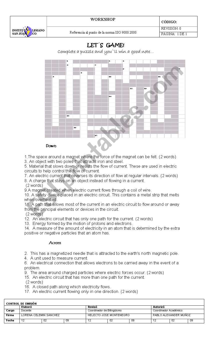 puzzle worksheet