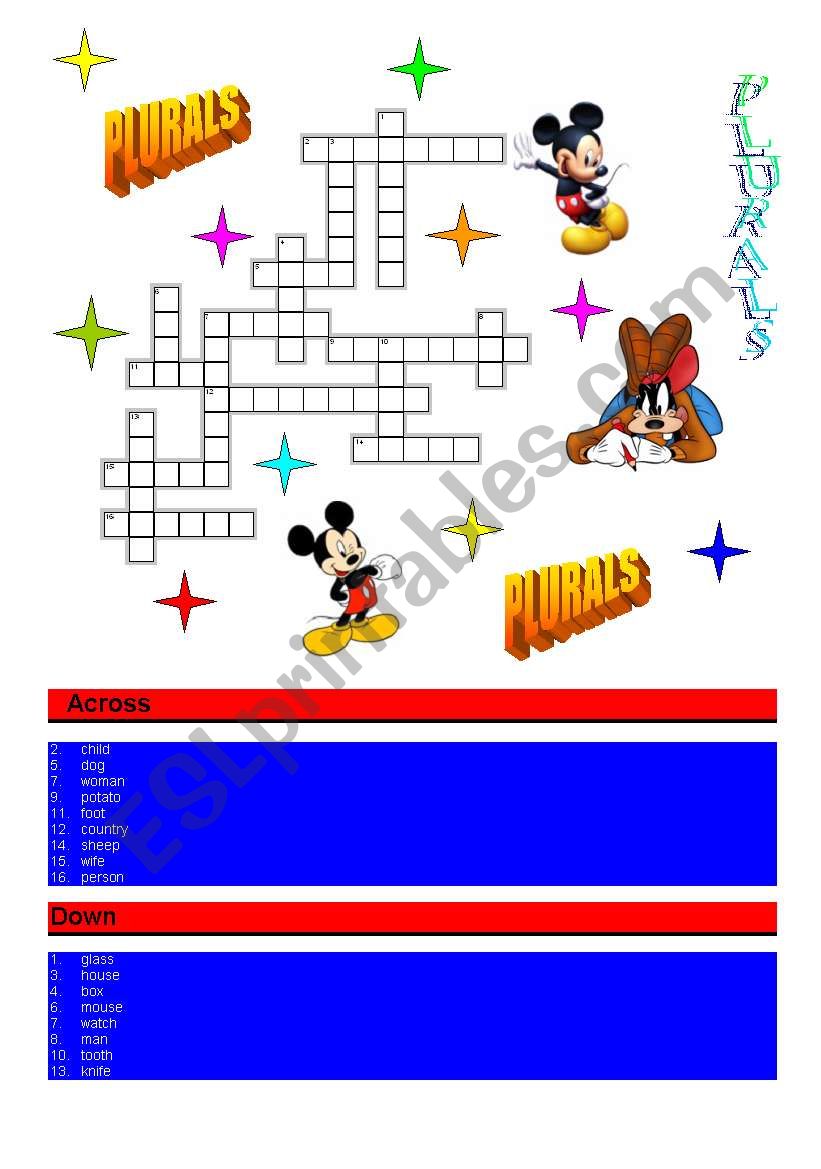 Plurals worksheet