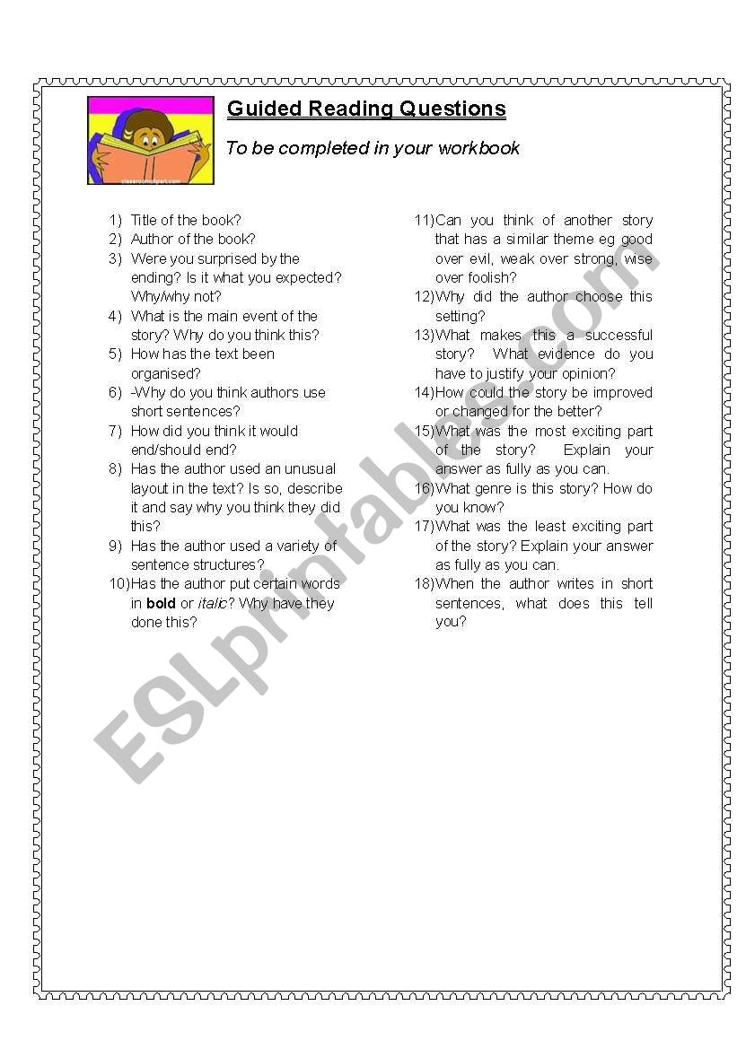 guided reading questions worksheet