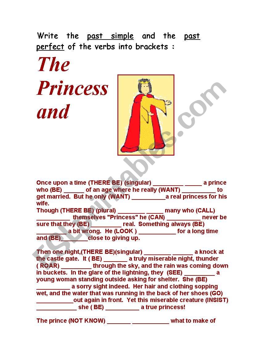 THE PRINCESS AND THE PEA worksheet