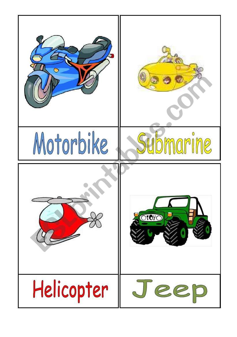 Means of Transport Flashcards - Part 1/3