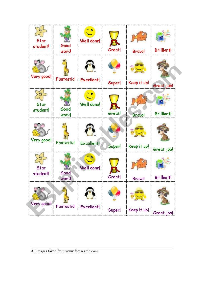 achievement stickers worksheet