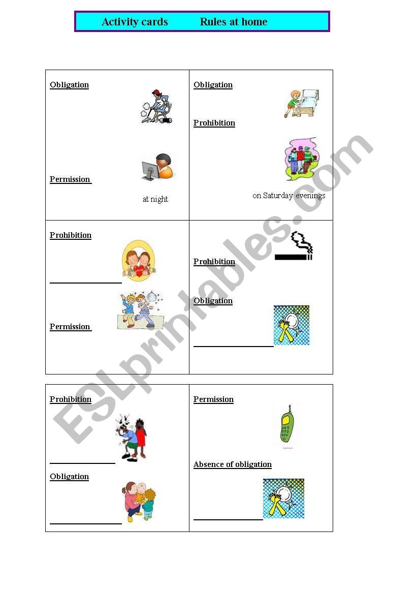 rules at home worksheet