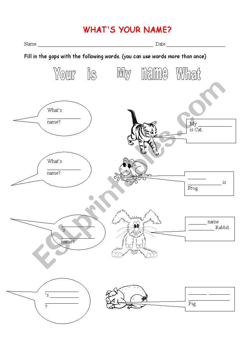 Whats your name?  worksheet
