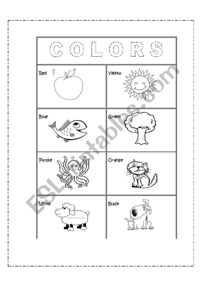 Colours worksheet