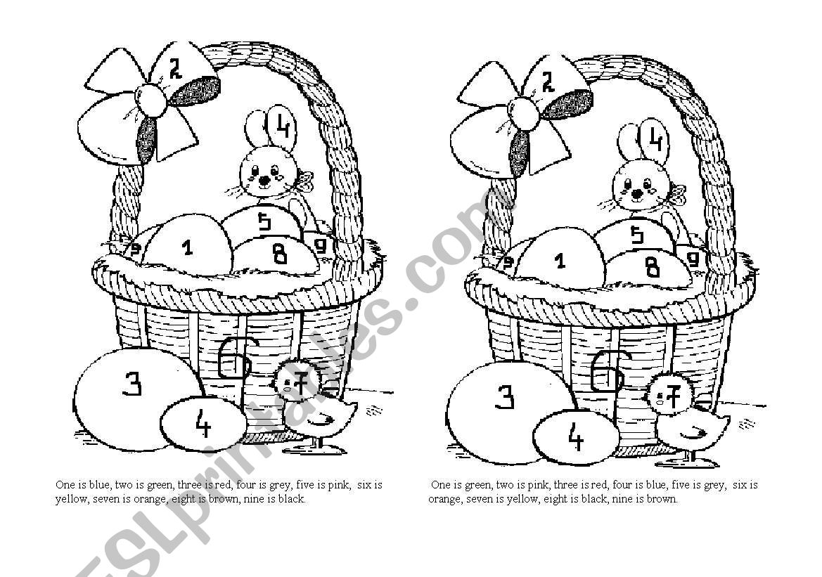 Lets Colour Easter Picture! worksheet