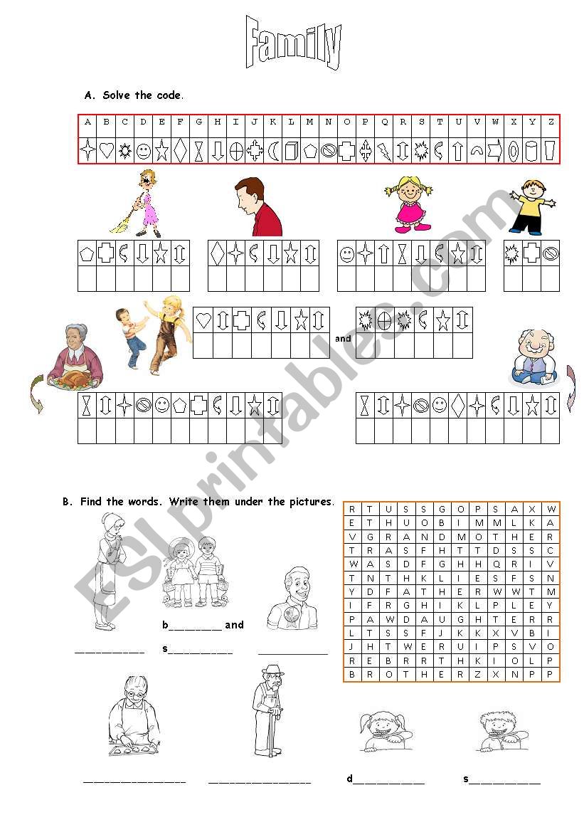 Family decoding and wordsearch