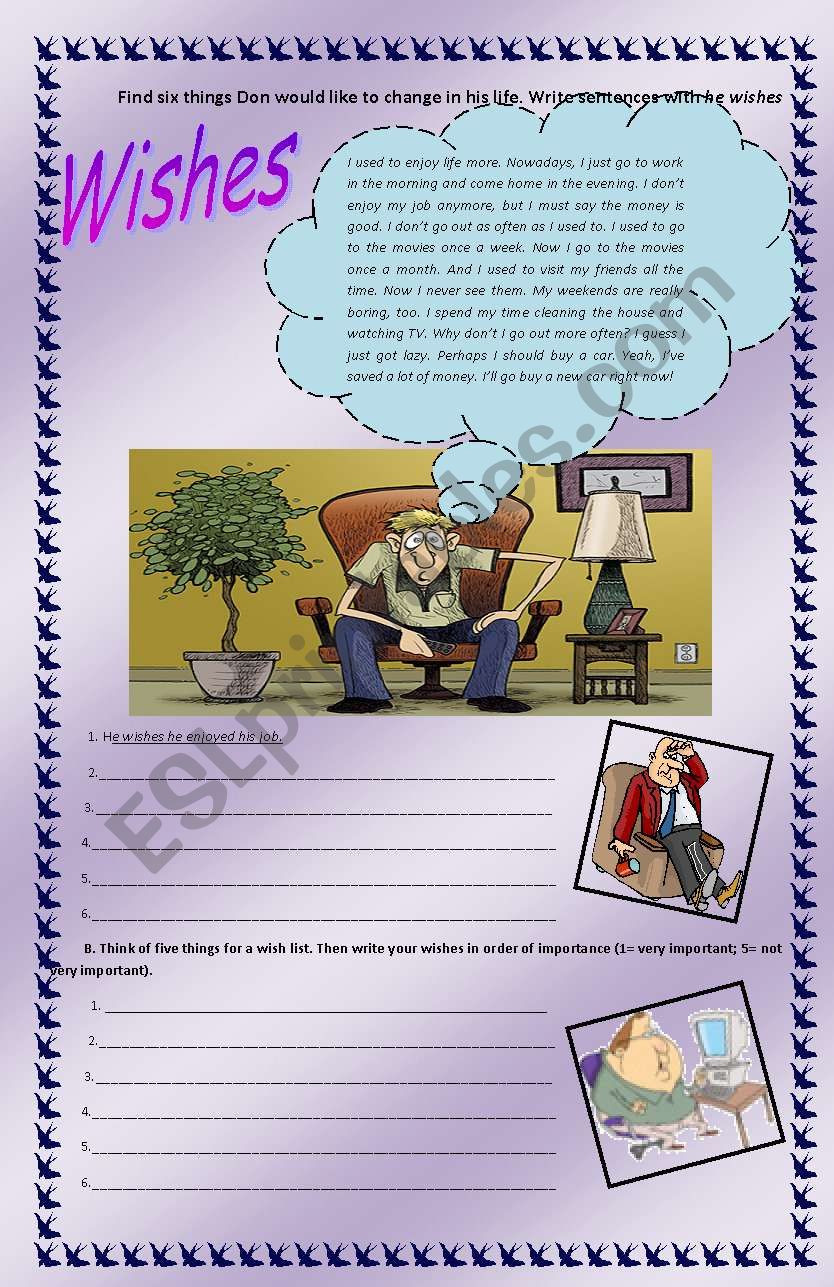 Wishes worksheet