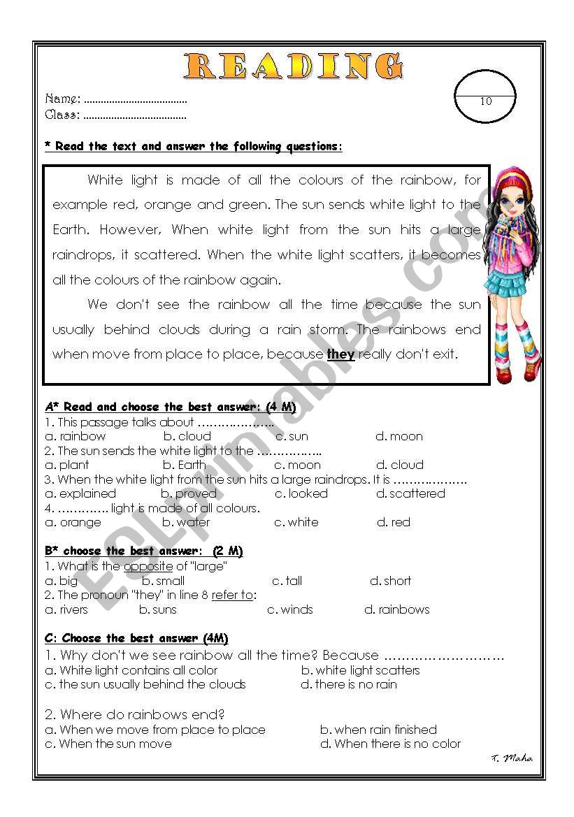 Reading Fun  worksheet