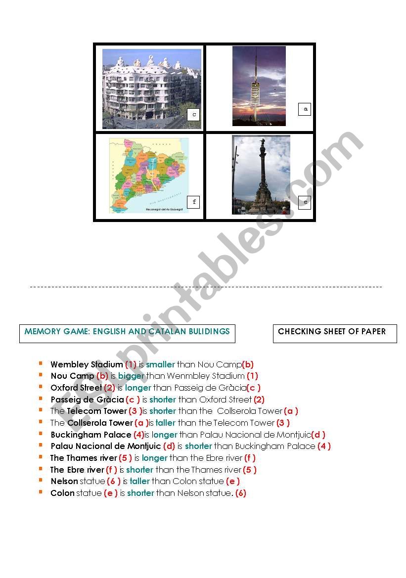 FAMOUS BUILDINGS IN LONDON AND CATALONIA
