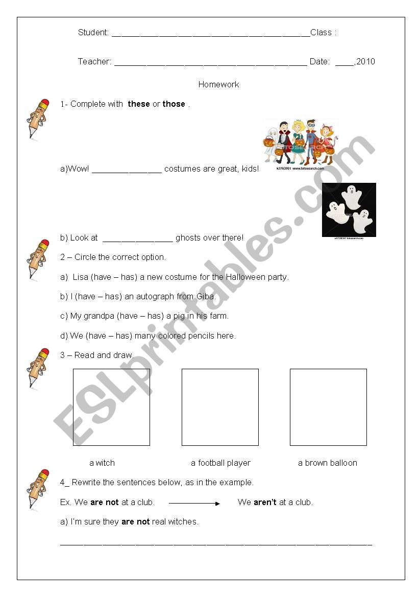 Free exercises worksheet