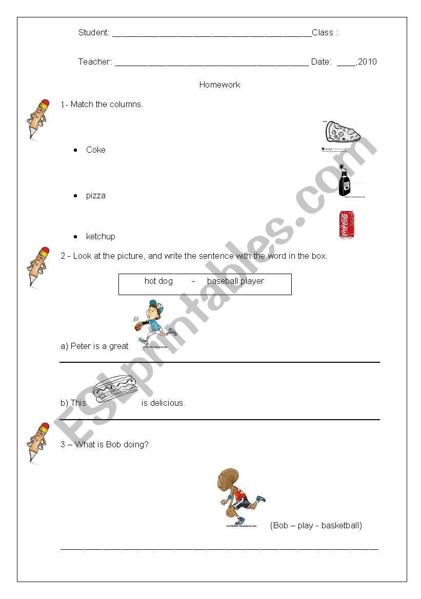 Food worksheet