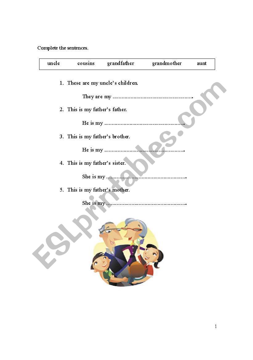 FAMILY MEMBERS worksheet