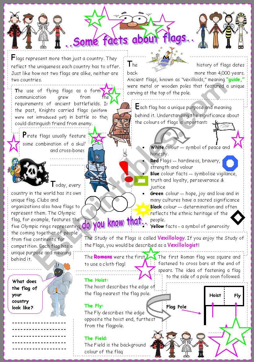 some facts about flags.. worksheet