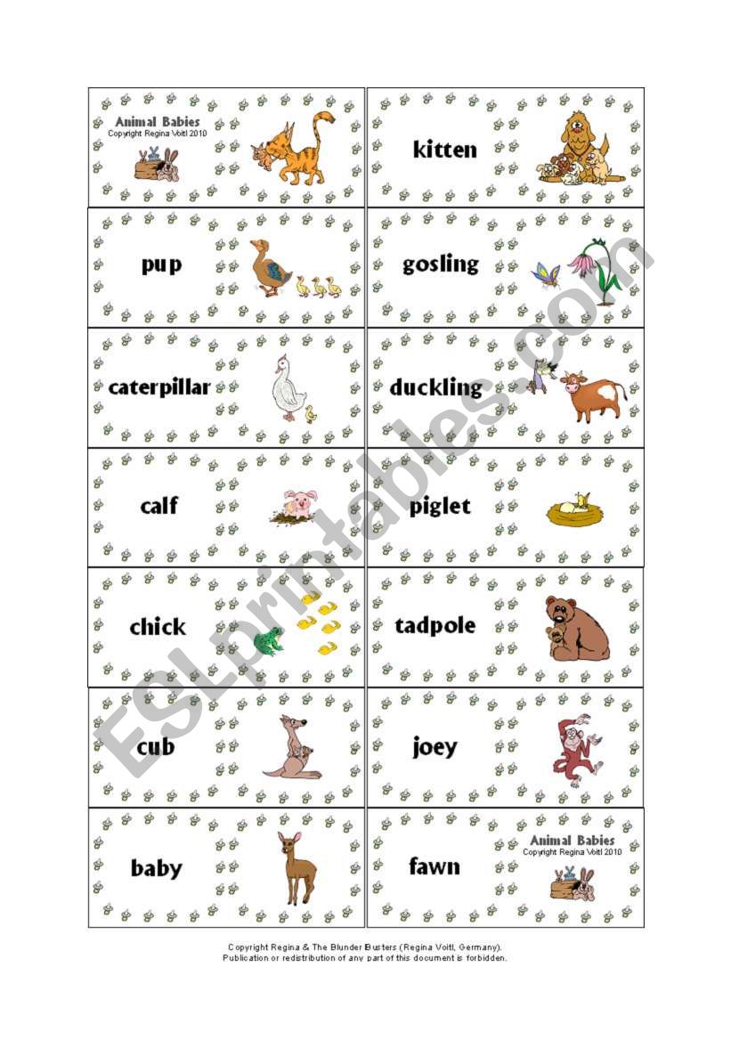 Animal Families - Animal Babies Domino / Dominoes