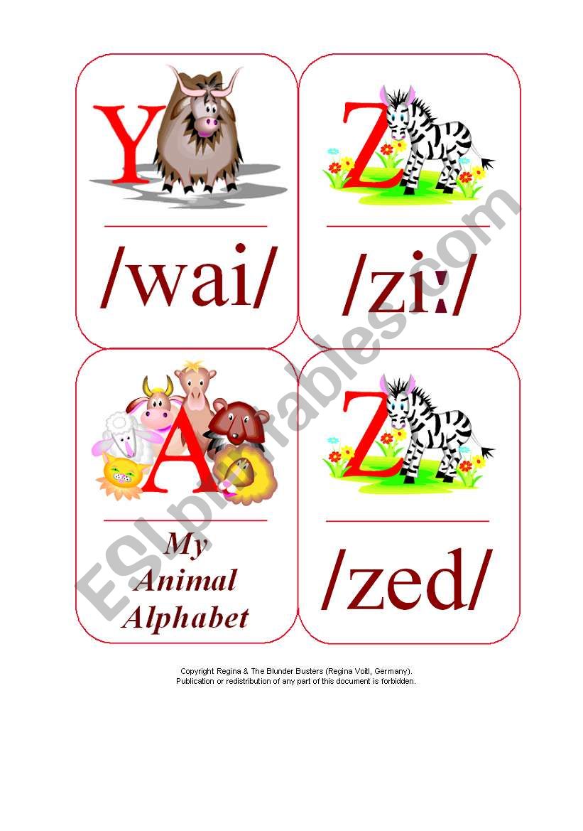 My Phonetic Animal Alphabet Flash cards 1/7