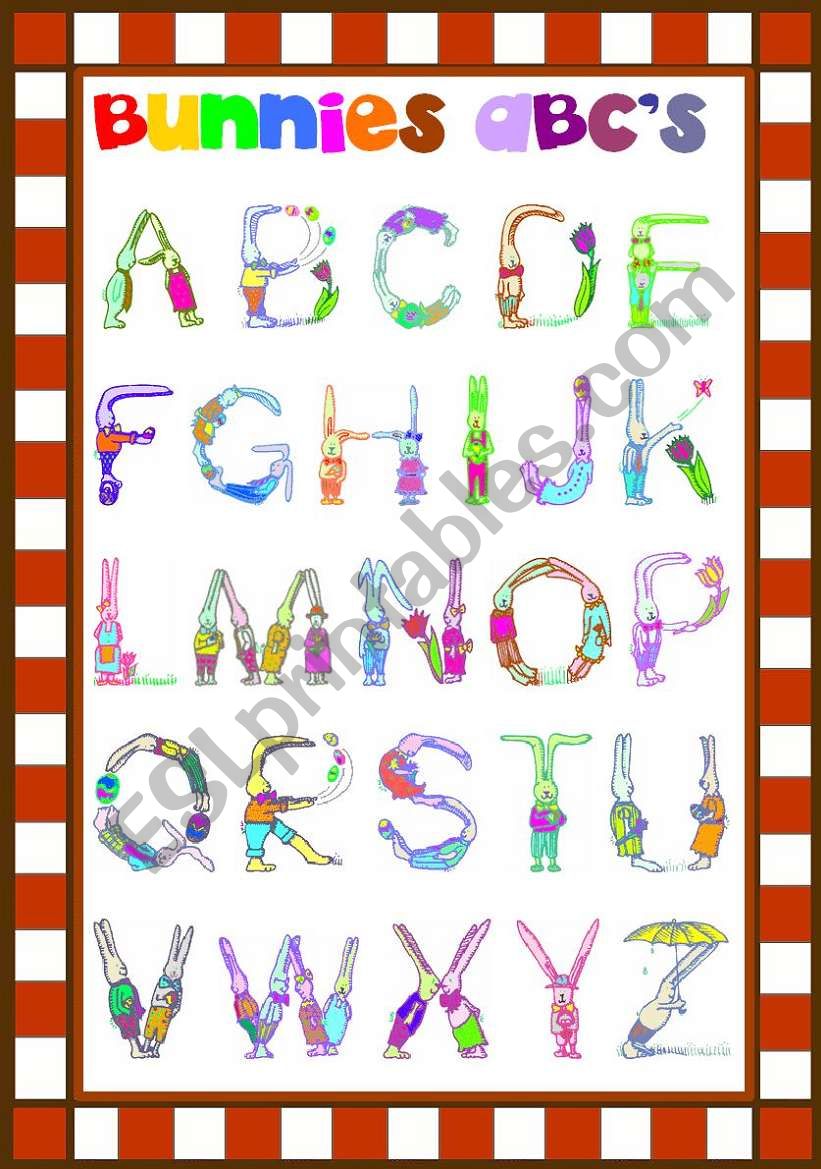 bunnies abcs poster + exercise