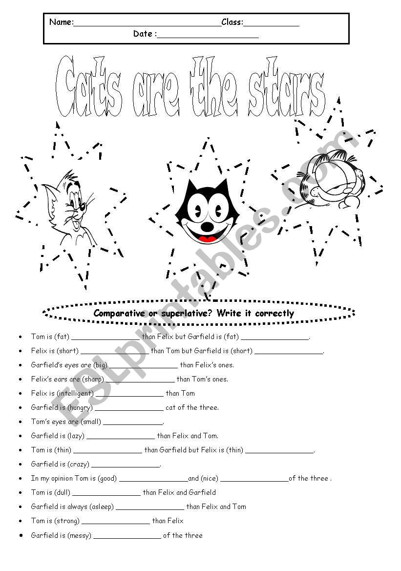 Cats are the stars worksheet