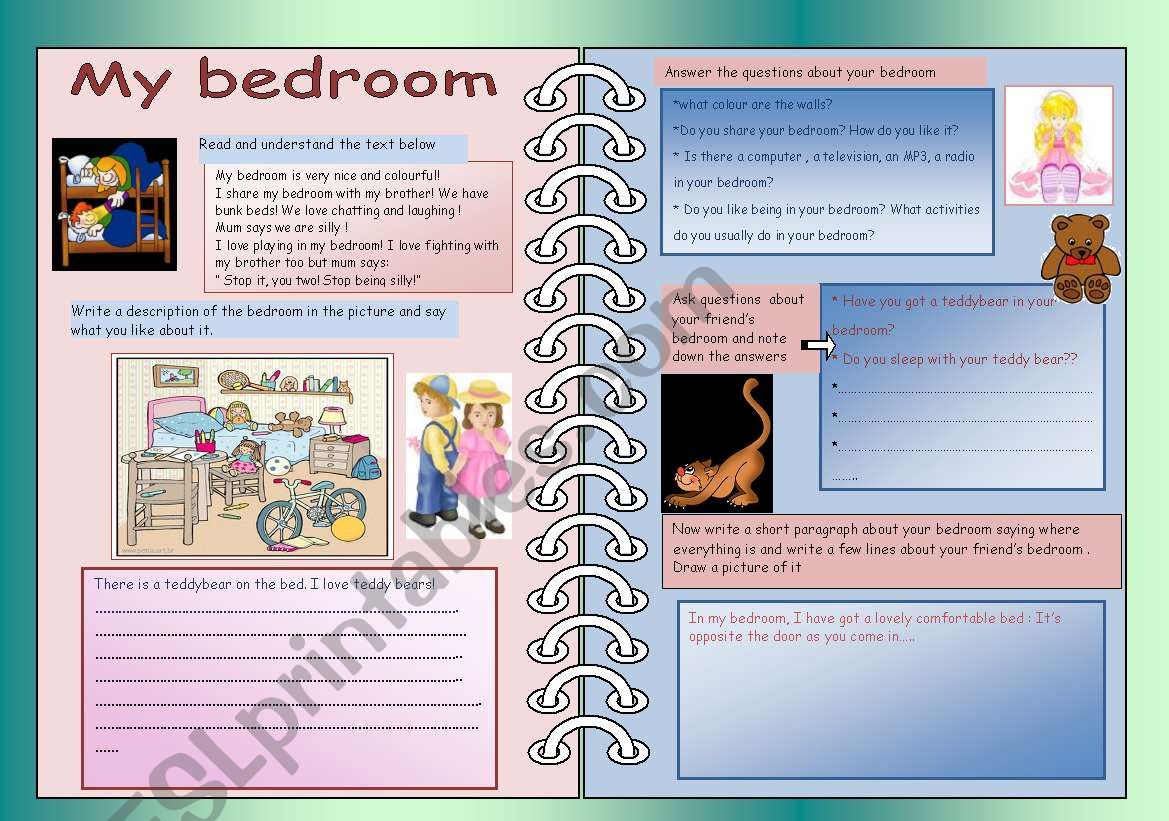 My Bedroom Read Speak Draw Write A Fun Ws About A