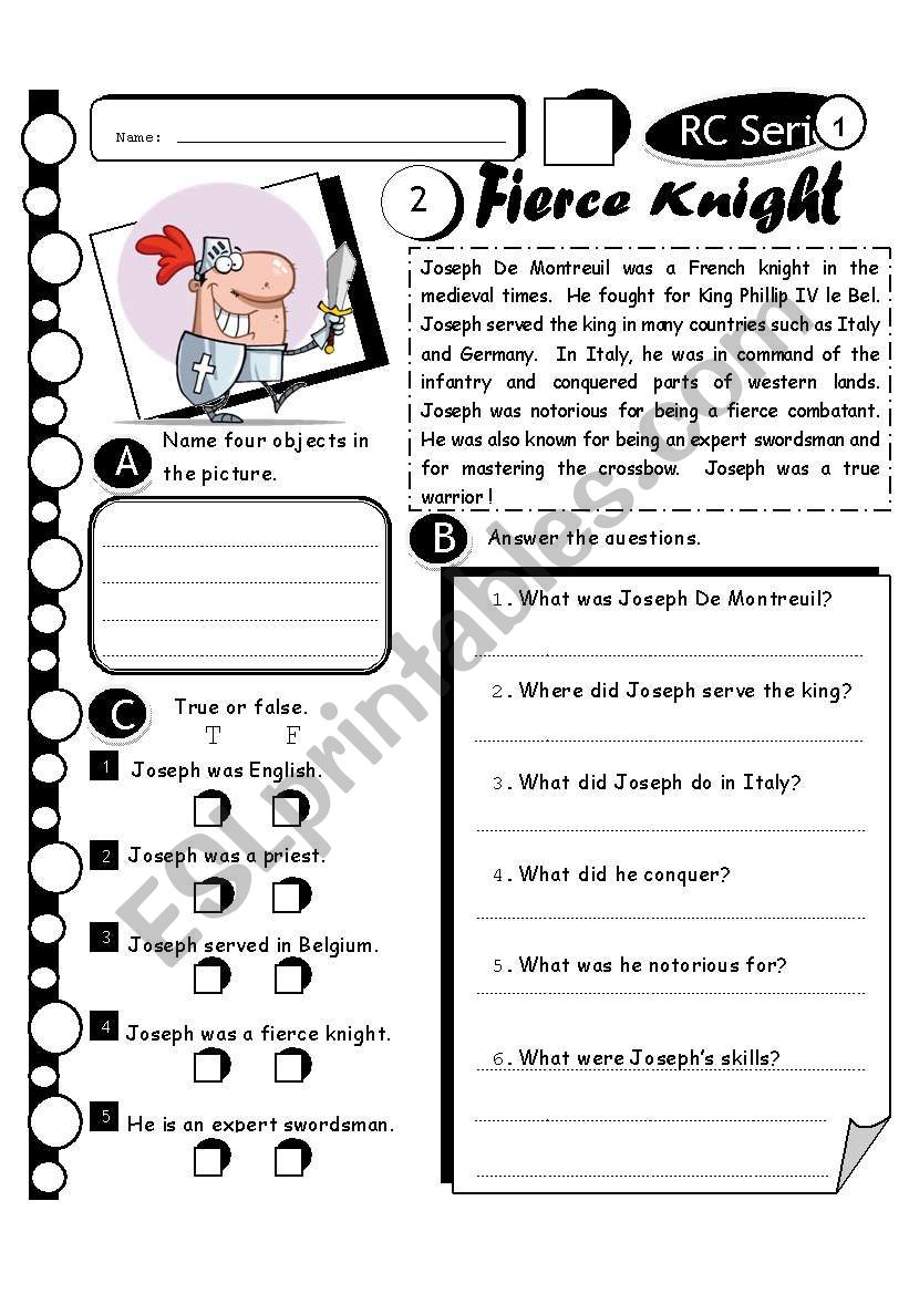 RC Series Level 1_23 Fierce Knight (Fully editable + Answer Key)