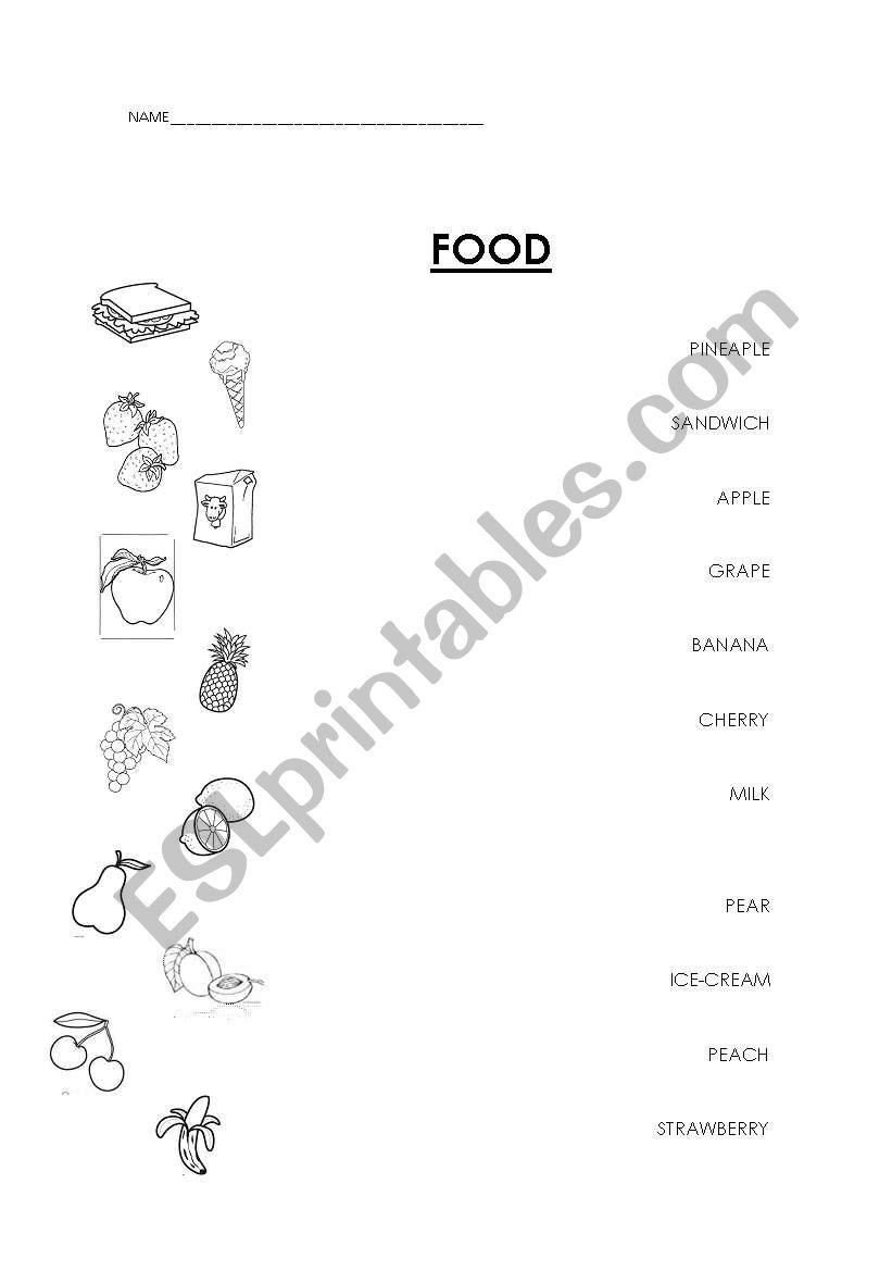 FOOD worksheet