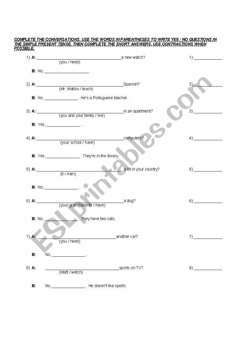 GRAMMAR TEST worksheet